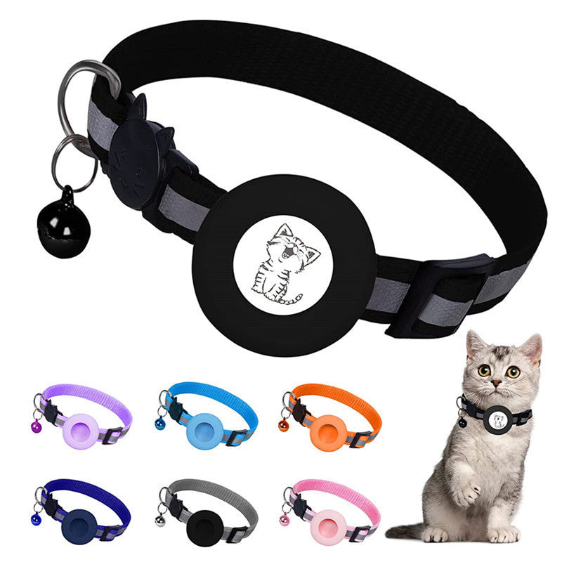 Apple Airtag Tracker Protective Cover Anti-missing Pet Positioning Collar Cat Reflective Bell Collar