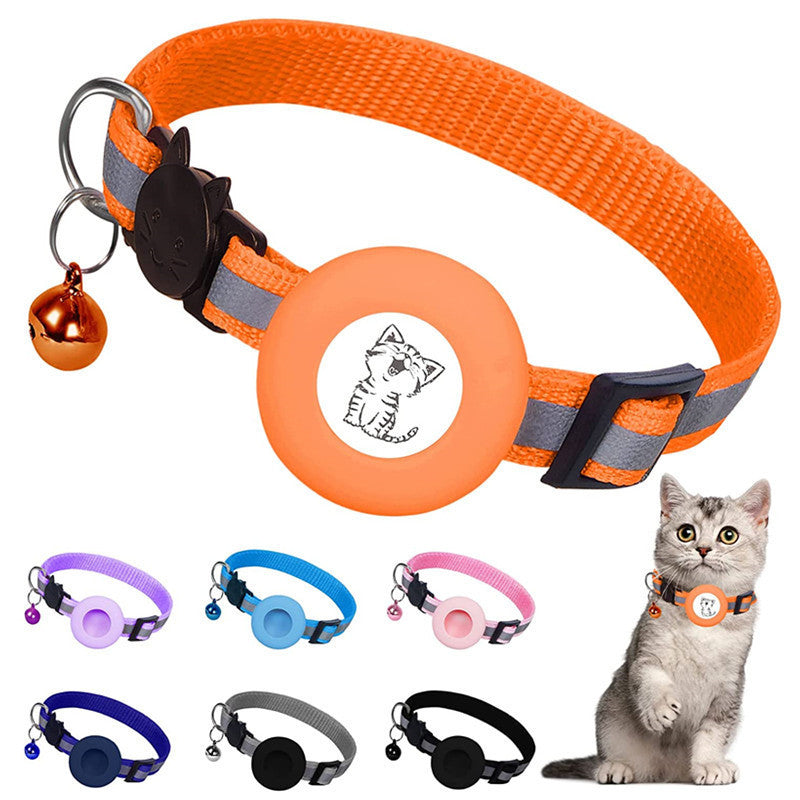 Apple Airtag Tracker Protective Cover Anti-missing Pet Positioning Collar Cat Reflective Bell Collar