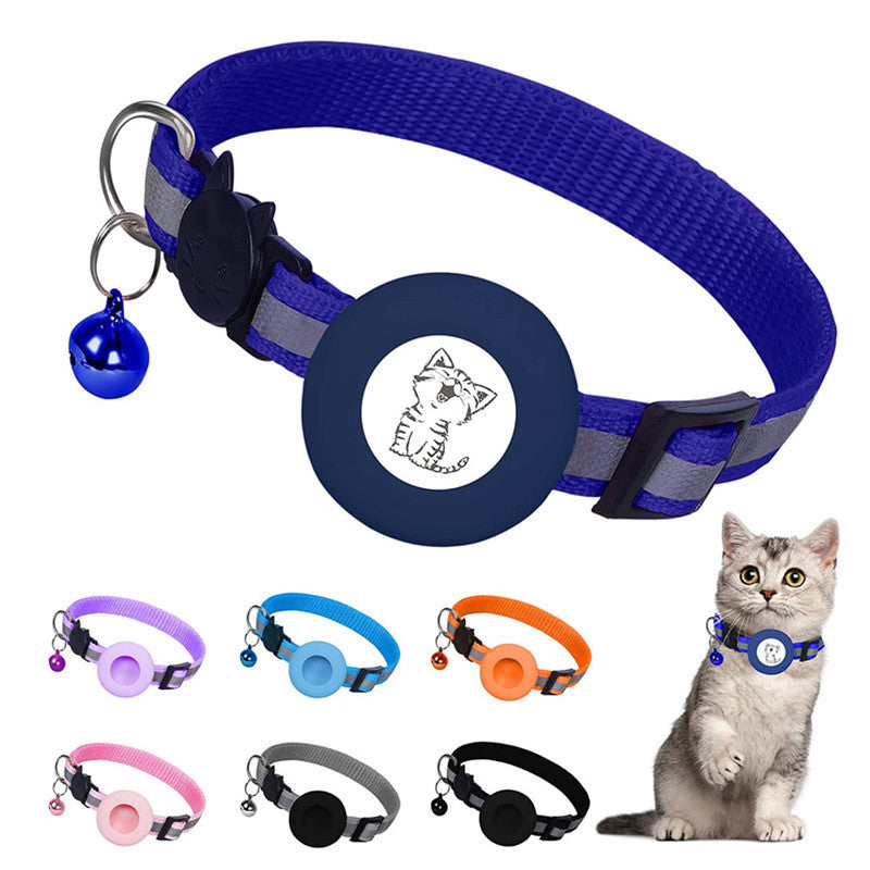 Apple Airtag Tracker Protective Cover Anti-missing Pet Positioning Collar Cat Reflective Bell Collar