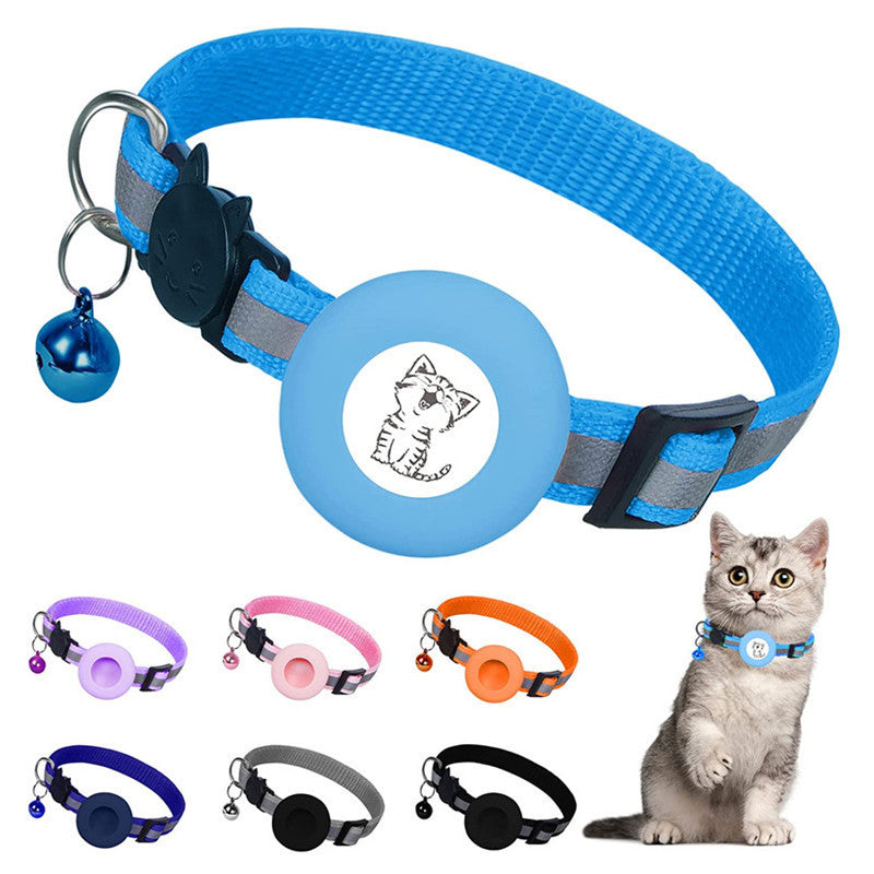 Apple Airtag Tracker Protective Cover Anti-missing Pet Positioning Collar Cat Reflective Bell Collar