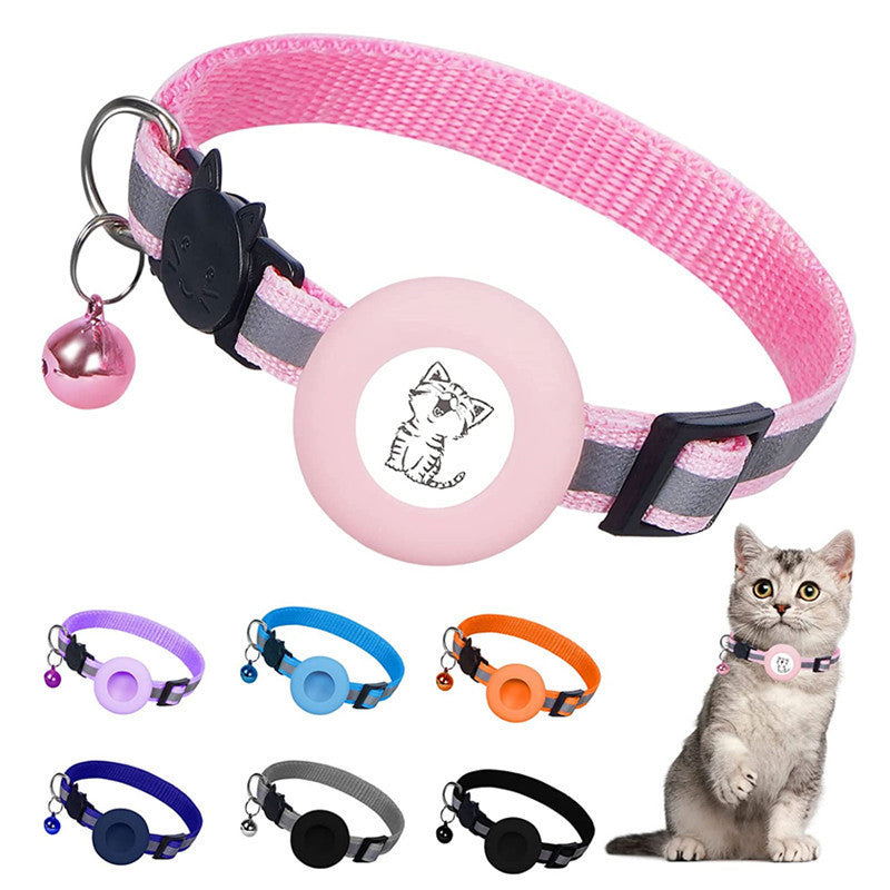 Apple Airtag Tracker Protective Cover Anti-missing Pet Positioning Collar Cat Reflective Bell Collar